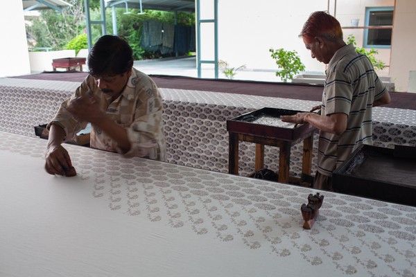 Handprinting at Anokhi Museum in Jaipur