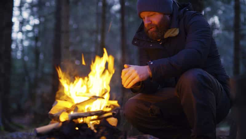 Man Camping Alone