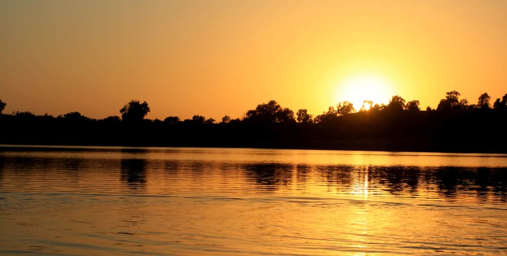 Sunset over Lake Vaitarna in Igatpuri