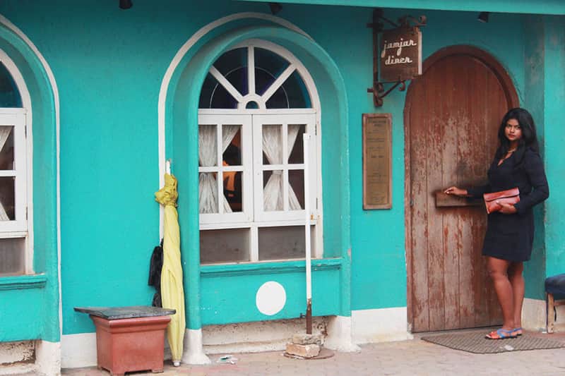 The brightly painted exterior of Jamjar Diner