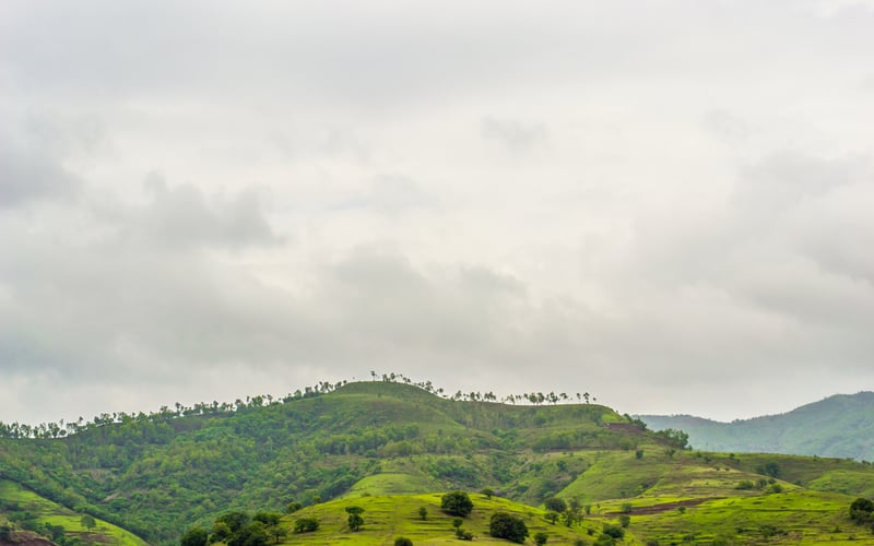 The lush green mountains of Panshet, near Pune