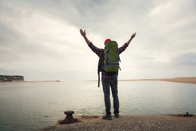 Traveler Showing Gratitude