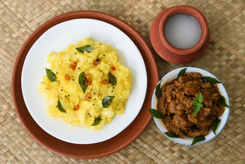 Local Toddy and Meat curry served during Easter.