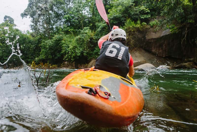 Patrons Kayaking in the rapid waters at Mandwa