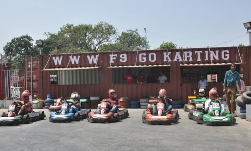 Racers readying for a race at the track