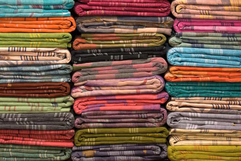 The colourful variety of cotton fabrics at Mohan Singh Place
