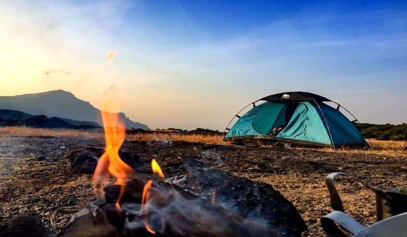 A fire set up the campsite