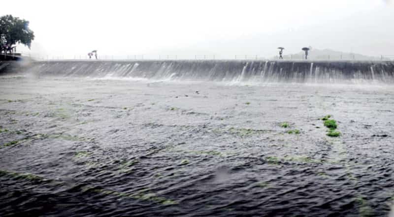 An overflowing Bhatsa lake