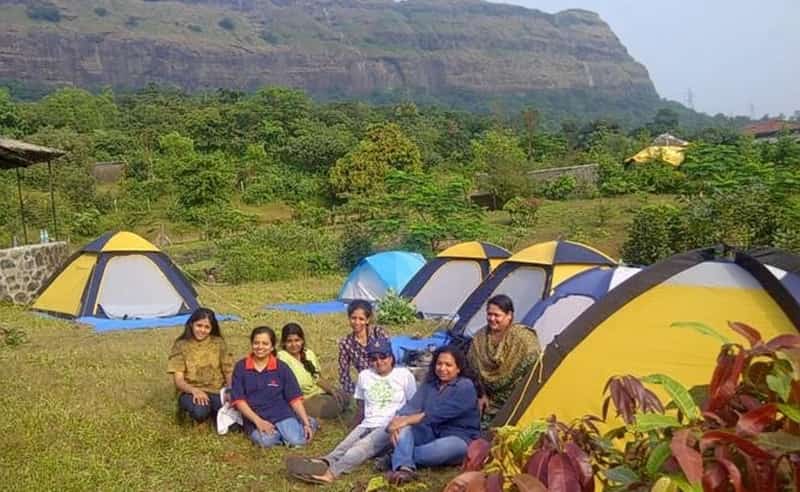Camp by the river at Ulhas Valley