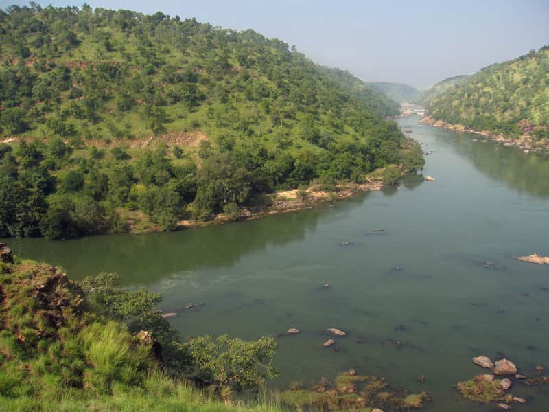 Cauvery flowing between the Hills