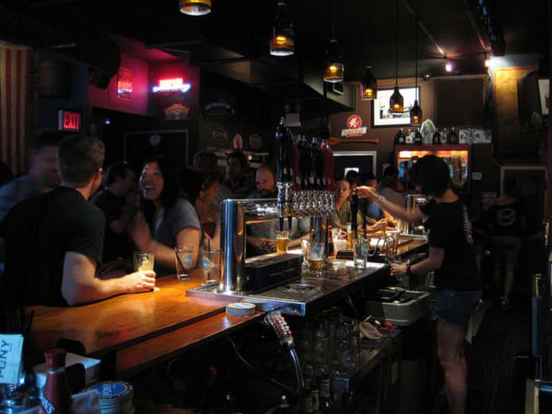 Patrons enjoying themselves at a bar in Delhi