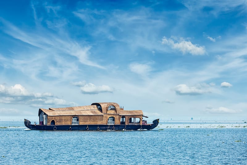 A Houseboat on the Vembanad Lake