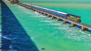 A Train crossing the Pamban