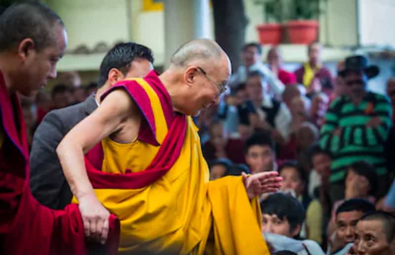 Dalai Lama with supporters