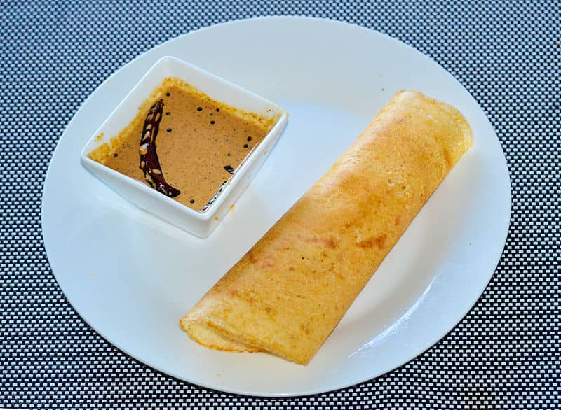 Dosa with peanut chutney