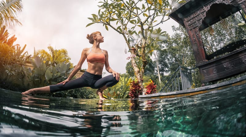 This is a modern yoga retreat