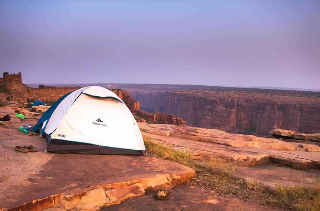 Camping site in the Grand Canyon of India