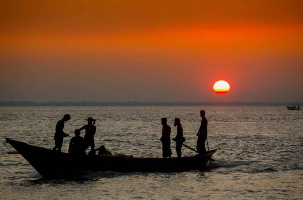 Enjoy a sunset view at Triveni Sangam.
