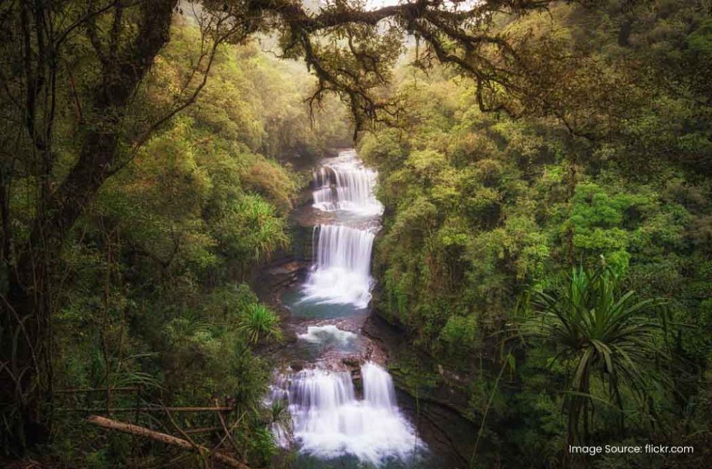 Wei Sawdong Waterfall is one the magical places to visit in Cherrapunjee.