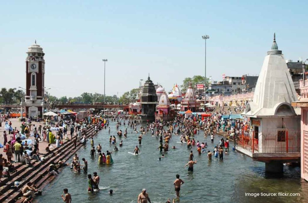 Take a holy dip in the Ganga River at Har Ki Pauri, Haridwar.
